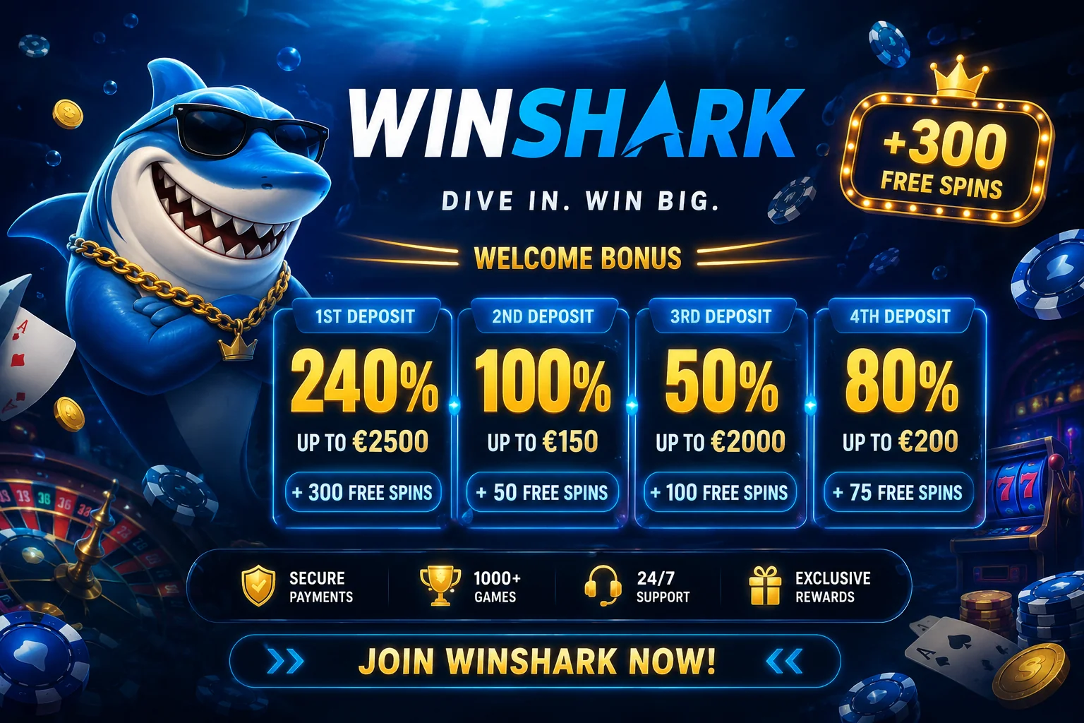 WinShark Australia bonus offer banner